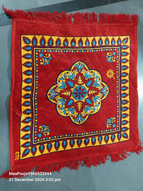 Velvet Aasan Big for Puja / Meditation / Dhyanam / Vratam / Nomulu